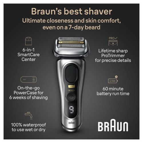 Braun  Series 9 PRO+ Electric Shaver with 6 in 1 SmartCare Center - Silver SHOP ONLINE