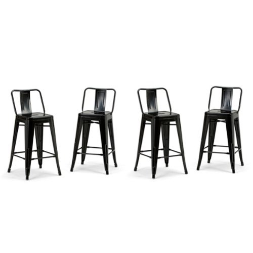 Simpli Home - Rayne Metal Counter Height Stool (Set of 4) - Black-Front_Standard 