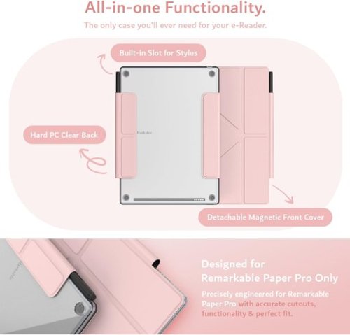 TUDIA M FLIP Detachable Clear Magnetic Case for Remarkable Paper