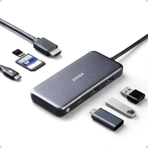 Anker - USB C Hub, 7in1 Multi-Port USBC Hub - Gray-Front_Standard 