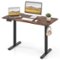 Costway - 48" x 24" Sit to Stand Desk with 3 Memory Settings & Anti-Collision Protection - Brown-Front_Standard