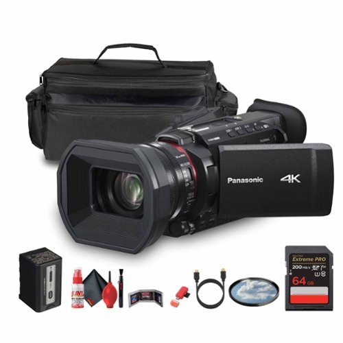 Panasonic - HC-X1200 UHD 4K HDMI Lightweight Compact Camcorder with 24x Zoom + Case - Bundle-Front_Standard 