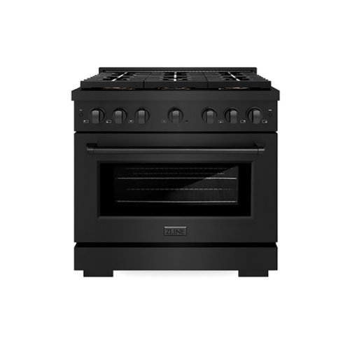 ZLINE - 36 in. Paramount Gas Range with 6 Burner DuoPro Cooktop and Gas Oven (PSGRB-36) - Black Stainless Steel