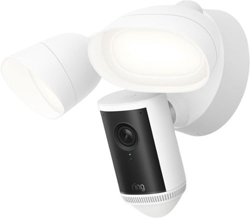 Ring - Floodlight Cam Pro (2nd Gen) Retinal 4K for ultra-clear video, 10x Zoom, ultra-bright motion-activated floodlights - White