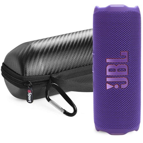 JBL - FLIP 7 Waterproof Portable Speaker Bundle with gSport Carbon Fiber Case - Purple-Front_Standard 