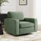 KERDOM - Swivel Single Sofa Chair, Living Room Armchair, Rotating Base Accent Sofa Upholstered Side Chair, Washable Pillow Cover - Green-Front_Standard