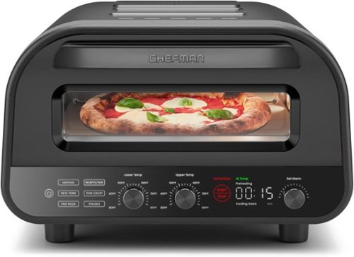 Chefman - High Heat Indoor Electric Pizza Oven - Makes 12 Inch Pizzas, 800°F Max Temp - Black-Front_Standard 