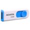 ADATA - 32GB USB 2.0 Retractable Capless Flash Drive, White - Black-Front_Standard