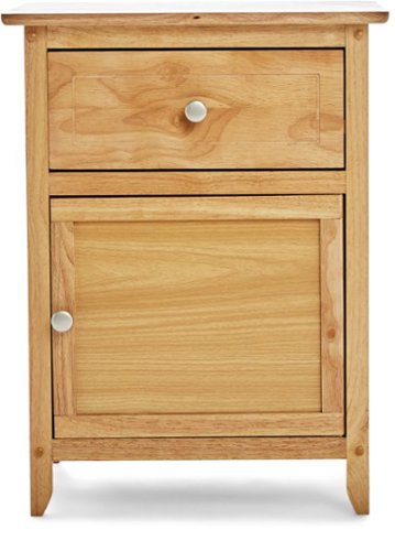 Click Decor - Alcott Side Table with Single Drawer and Storage Cabinet - Light Brown-Front_Standard 