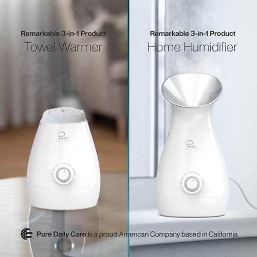 Pure Daily Care Nano Ionic Facial Steamer with 5 Piece Skin Kit and Hyaluronic Serum - Silver BUY ONLINE