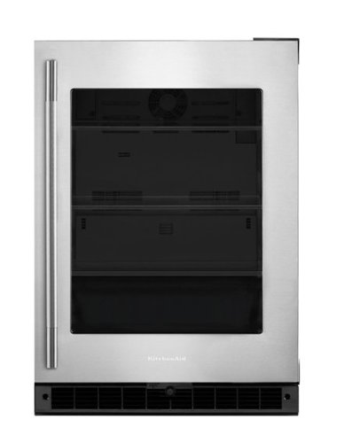 KitchenAid - 5.2 Cu. Ft. Undercounter Refrigerator - Black Cabinet/Stainless Steel Doors