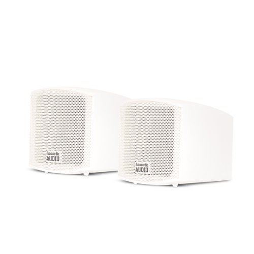 Acoustic Audio by Goldwood - AA321W Mountable Indoor Speakers Bookshelf Pair - White-Front_Standard 