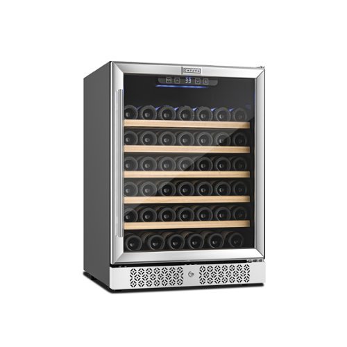 Empava - 52-Bottle Wine Cooler – Freestanding/Built-In, Anti-Vibration - Stainless Steel-Front_Standard 