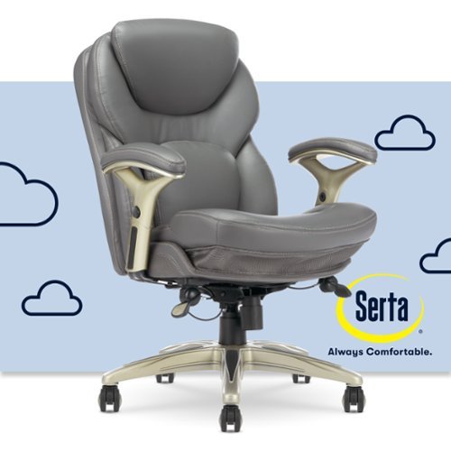 

Serta - Upholstered Back in Motion Health & Wellness Manager Office Chair - Bonded Leather - Gray