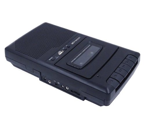 Emerson - Portable Cassette Player and Recorder - Black-Front_Standard 