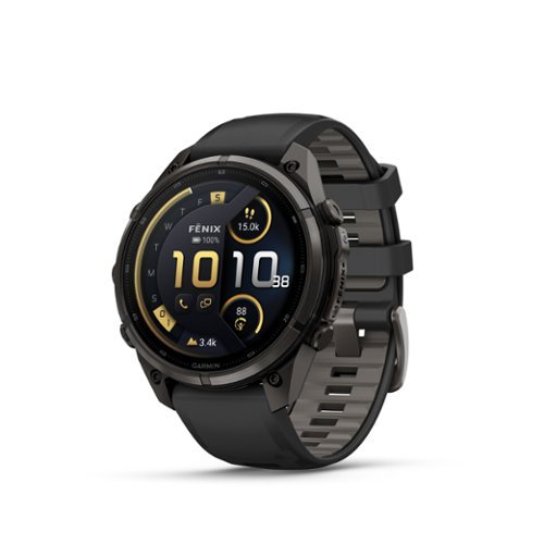 Garmin - fēnix 9 Pro - inReach AMOLED GPS Smartwatch 47 mm Titanium - Black/Pebble Gray Silicone Band - (2026)