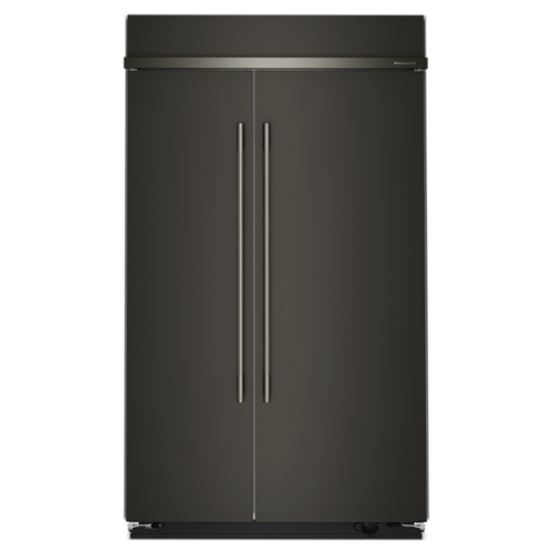 KitchenAid - 30 Cu. Ft. Built-In Side-by-Side Refrigerator with Platinum Interior - Black Ore-Front_Standard 
