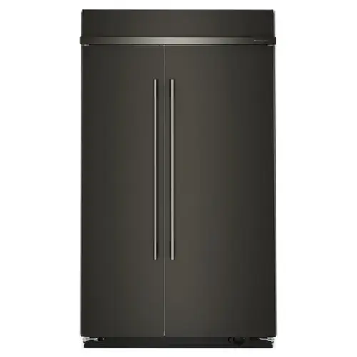 Front. KitchenAid - 30 Cu. Ft. Built-In Side-by-Side Refrigerator with Platinum Interior - Black Ore.