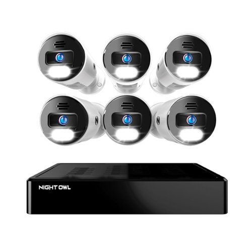 Night Owl - 8-Channel, 6-camera Indoor/Outdoor Wired 4K Ultra HD 2TB NVR Spotlight Surveillance System - White-Front_Standard 
