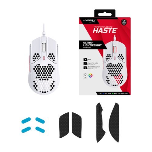 HyperX Pulsefire Haste Lightweight Wired Optical Gaming Mouse with RGB Lighting - Wired - White/Pink SHOP ONLINE