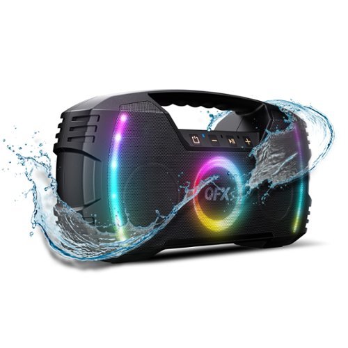QFX BT-ZX35 Portable Rechargeable Bluetooth Speaker with LED Multi-Color Party Lights - Black GLOBAL SHIPPING