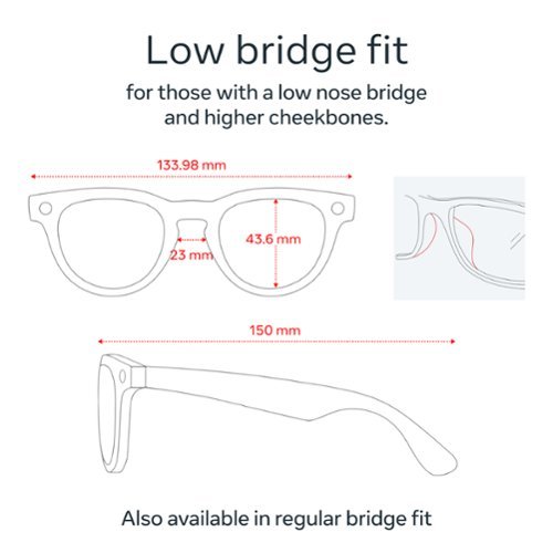 Ray-Ban Meta Headliner Low Bridge Fit glasses, Meta AI, Audio, Photo, Video Compatibility - Green Lenses - Shiny Black SHOP ONLINE