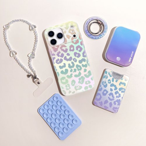 VELVET CAVIAR Magnetic Phone Ring & Stand - White Opal Leopard BUY ONLINE