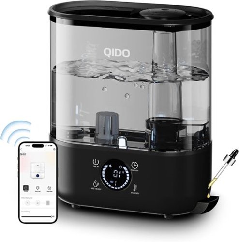 QIDO - Smart Humidifiers 1.32Gal/5L Top Fill Supersized Humidifier Ultra-quiet 36H Runtime - Black-Front_Standard 