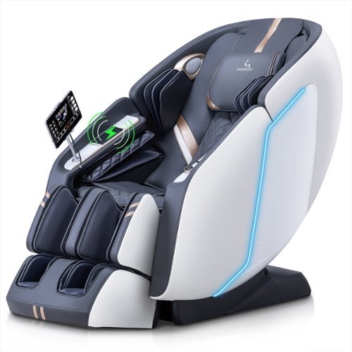 MassaMax - MT398 4D Massage Chair Full Body Stretch,Zero Gravity with Heat Therapy,Extended Footrest,Foot Rollers - White-Front_Standard 