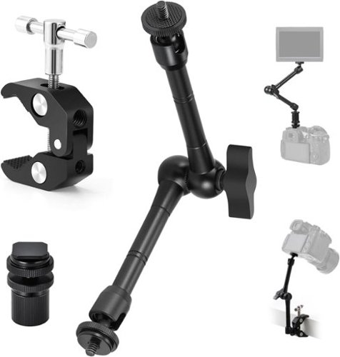 TARION - Magic Arm 11" with Super Clamp – Adjustable Articulating Camera Mount for LED Light, Monitor, Flash, Phone-Front_Standard 