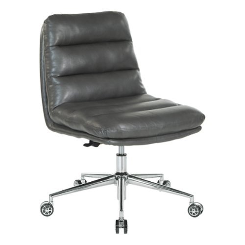 OSP Home Furnishings - Legacy Office Chair in Deluxe Faux Leather - Pewter-Angle_Standard 