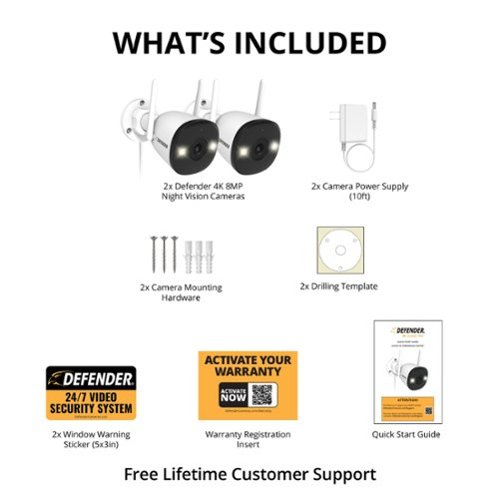 Defender AI POWERED 4K Guard Pro Wi-Fi 6 Plug-in Power Security Camera - 2 pack - White BUY ONLINE