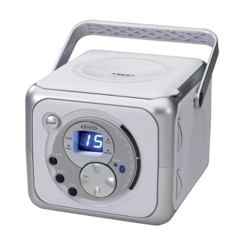 Jensen - CD-555 Portable Bluetooth Music System with CD Player - White-Front_Standard 