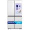 Samsung - 36 in. Wide Bespoke 23 Cu. Ft. 4-Door Flex French Door Counter Depth Refrigerator with Family Hub 32" - White Glass-Front_Standard