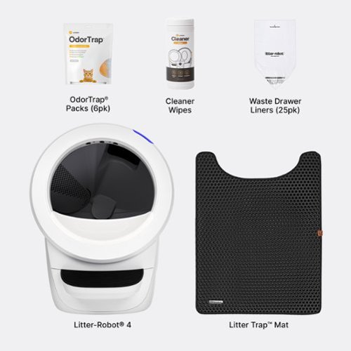 Whisker Litter-Robot 4 Smart App-Controlled Self-Cleaning Litter Box Core Accessories Bundle - White WORLDWIDE DELIVERY