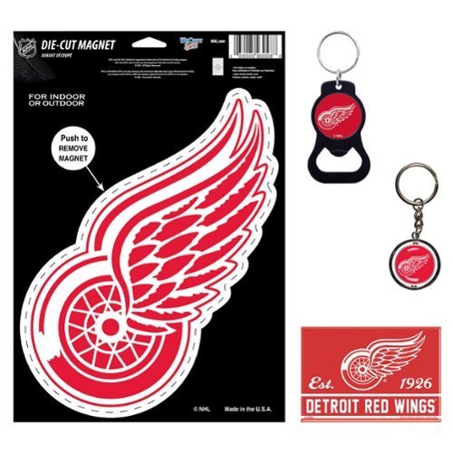 WinCraft - Detroit Red Wings 4-Pack Key Rings and Magnets Set - Multicolor-Front_Standard 