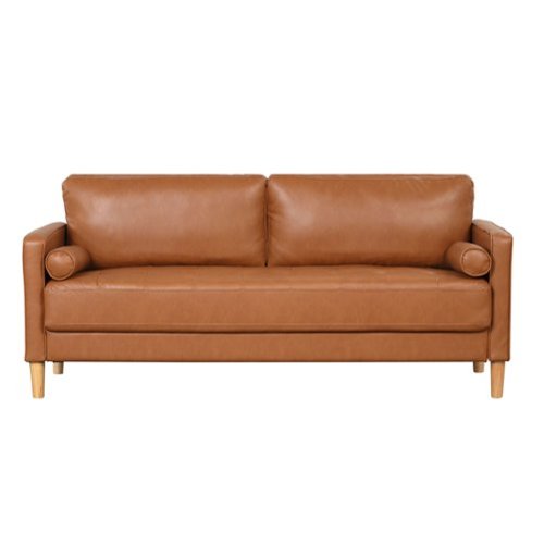 Lifestyle Solutions - Langford Sofa Caramel PU - Caramel-Front_Standard 