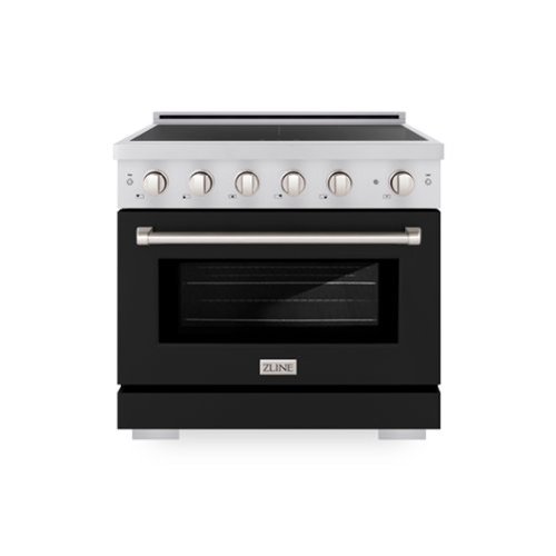 ZLINE - 36 in. 5.2 cu. ft. Paramount Freestanding Induction Range with 5 Burners and Electric Oven with Black Matte Door - Matte Black