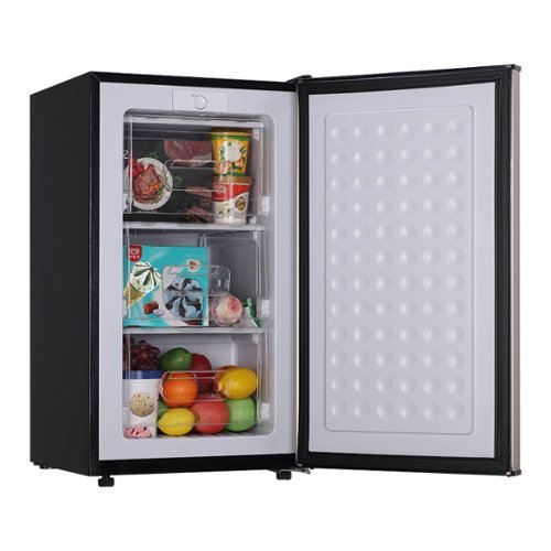 Loheer - 2.8 Cu. Ft. Compact Upright Freezer with -9.4°F Deep Freeze and Mechanical Control - Silver-Front_Standard 