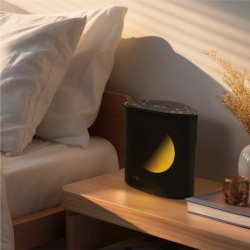 Homedics Sound Sleep Moon Dream Sound Machine & Clock - Black WORLDWIDE DELIVERY