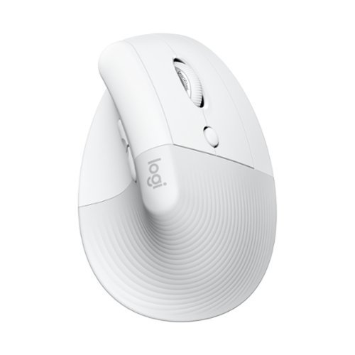 Logitech - Lift Vertical Wireless Ergonomic Mouse with 4 Customizable Buttons - Wireless - Off-White-Front_Standard 