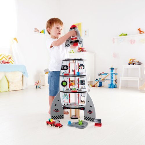 Hape Four-Stage Rocket Ship Playset W/ Space Themed Accessories Toddlers & Kits GLOBAL SHIPPING