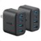 Anker - Zolo USB C Charger Block, 2-Pack 4-Port Wall Adapter - Black-Front_Standard