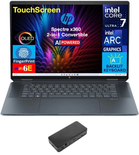 HP - Spectre x360 2-in-1 Laptop 16.0 2.8K (Intel Ultra 7-155H, 32GB LPDDR5X, 1TB PCIe SSD, Intel Arc, Win 11 Pro) - Slate Blue-Front_Standard 