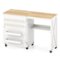 Gymax - Folding Sewing Table w/ Compact Design Storage Shelf 2 Trays and 18 Pegs - White-Front_Standard