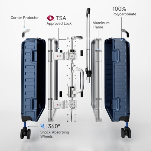 LUGGEX 20 Inch Carry On Luggage Zipperless Aluminum Frame Hardside