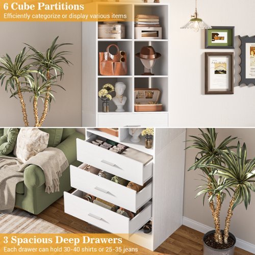 ategisシェルフ Aheaplus 23.6'' Freestanding Closet Organizer System with 3