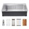 VEVOR - 33 inch Kitchen Sink Workstation, 304 Stainless Steel Top Mount Sinks, Drop-In Single Bowl Farmhouse Basin - Silver-Front_Standard