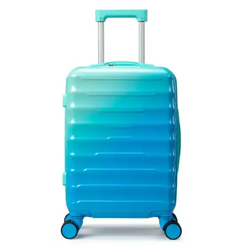 Front. Winado - 20" Carry-on Airline Approved Small Luggage Hardshell PC+ABS Gradient Color Suitcase with TSA Lock for Travel Business - Gradient Blue.