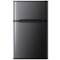 SIMZLIFE - 3.2 Cu ft Two-Door Mini Refrigerator with Freezer, Compact Design & Adjustable Removable Shelves - Black-Front_Standard